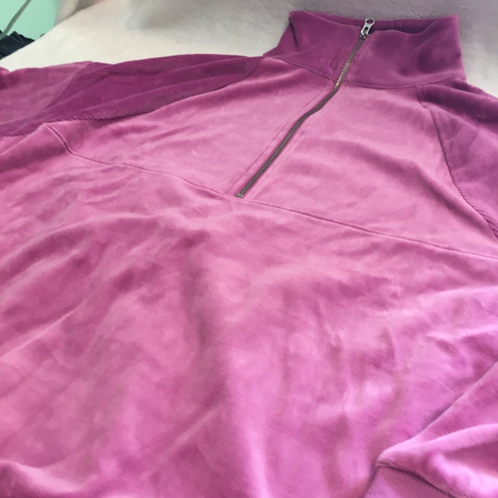 Wild Fable Quarter Zip Sweatshirt Womens Purple NWT Velour Mock Neck Ribbed - Picture 3 of 3